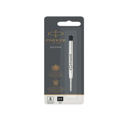 Refill sfera  QuinkGel - punta media - metallo - nero - Parker