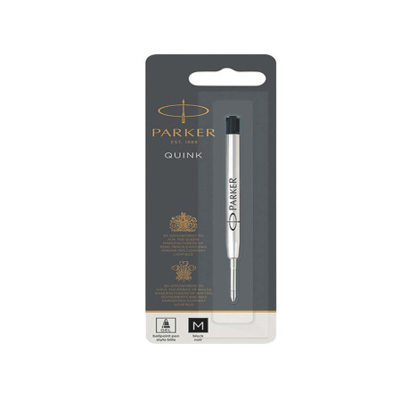 Refill sfera  QuinkGel - punta media - metallo - nero - Parker