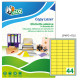 Etichette adesive LP4F - in carta - angoli arrotondati - permanenti - 47,5 x 25,5 mm - 44 et/fg - 70 fogli - giallo fluo - Tico