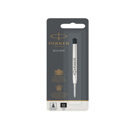 Refill sfera Quink standard  - punta large - metallo - nero - Parker