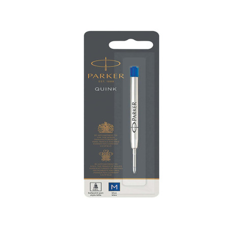 Refill sfera QuinkGel - punta media - metallo - blu - Parker