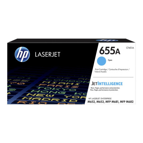 HP 655A - Ciano - originale - LaserJet - cartuccia toner (CF451A) - per Color LaserJet Enterprise M652, M653- LaserJet Enterpri