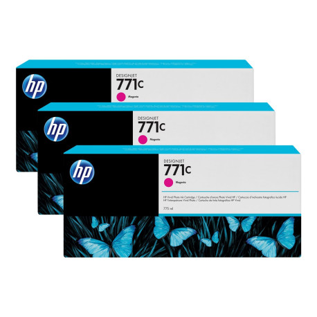 HP 771C - Confezione da 3 - 775 ml - magenta - originale - cartuccia d'inchiostro - per DesignJet Z6200, Z6600, Z6610, Z6800, Z