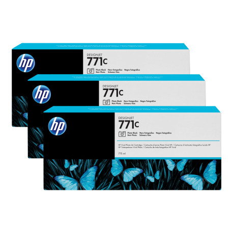 HP 771C - Confezione da 3 - 775 ml - nero per foto - originale - cartuccia d'inchiostro - per DesignJet Z6200, Z6600, Z6610, Z6
