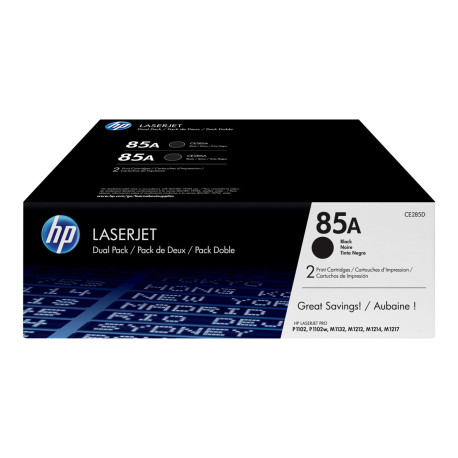 HP 85A - Confezione da 2 - nero - originale - LaserJet - cartuccia toner (CE285AD) - per LaserJet Pro M1132, M1136, M1212, M121