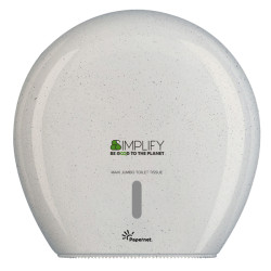 Dispenser carta igienica Simplify rotolo Maxi Jumbo - 34,5 x 14,8 x 34,5 cm - rotolo diametro 29 cm - white wood - Papernet