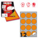 Etichette adesive R/310 - in carta - permanenti - tonde - diametro 60 mm - 12 et/fg - 100 fogli - arancio fluo - Markin