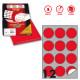 Etichette adesive R/310 - in carta - permanenti - tonde - diametro 60 mm - 12 et/fg - 100 fogli - rosso fluo - Markin