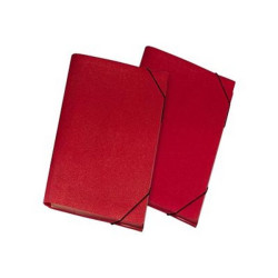 Lebez - Fascicolo espandibile - 13 compartimenti - larghezza dorsale 30 mm - per 240 x 335 mm - con schede - rosso