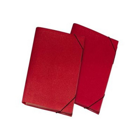 Lebez - Fascicolo espandibile - 13 compartimenti - larghezza dorsale 30 mm - per 240 x 335 mm - con schede - rosso