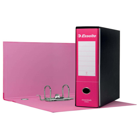 Registratore Essentials G75 - dorso 8 cm - protocollo 23 x 33 cm - fucsia - Esselte