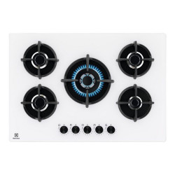 Electrolux Serie 600 EGG75372W - Piano cottura a gas - 5 piastre - Nicchia - larghezza: 56 cm - prof. 48 cm - bianco
