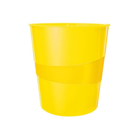 Leitz WOW - Cestino della spazzatura - 15 L - maniglie - polipropilene (PP) - giallo