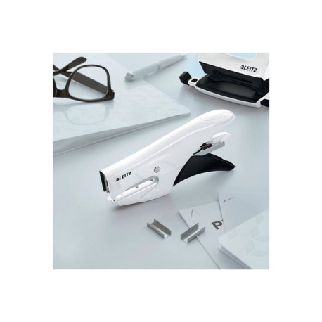 Leitz WOW 5547 - Graffatrice - 15 fogli / 1.5 mm - No.8, 6/4 - metallo - bianco