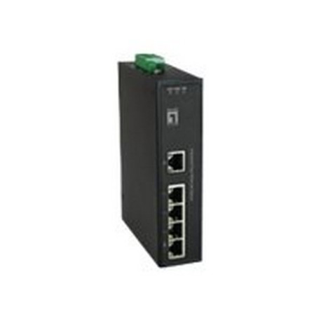 LevelOne IFS-0501 - Switch - 5 x 10/100 - desktop, montabile su rail DIN, montaggio a parete - alimentazione CC