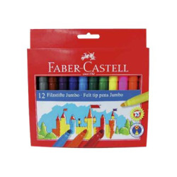 Faber-Castell Jumbo ZAMEK - Marcatore - non permanente - colori assortiti - inchiostro base acqua (pacchetto di 12)