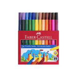Faber-Castell Jumbo ZAMEK - Marcatore - non permanente - colori assortiti - inchiostro base acqua (pacchetto di 12)