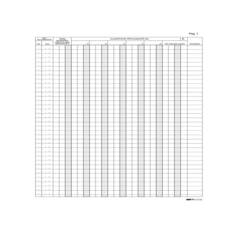 Registro Iva corrispettivi per mancato funzionamento registro cassa - 31 x 24,5cm - 46pg - pagine numerate - Edipro