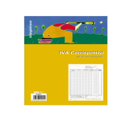 Registro prima nota Iva corrispettivi - 25/25 fogli autoricalcanti - 29,7 x 23cm - Edipro