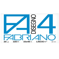 Album F4 - 33 x 48 cm - 220 gr - 20 fogli - liscio - Fabriano