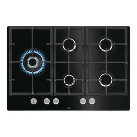 AEG 6000 Series MultiBridge HKB75820NB - Piano cottura a gas - 5 piastre - Nicchia - larghezza: 56 cm - prof. 48 cm - nero