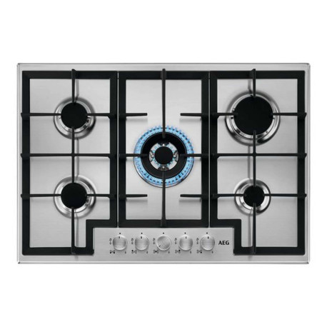 AEG HGB75400SM - Slimline - piano cottura a gas - 5 piastre - Nicchia - larghezza: 56 cm - prof. 48 cm