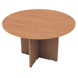 Tavolo riunione Easy - 4 posti - diametro 120 cm - altezza 72 cm - noce chiaro