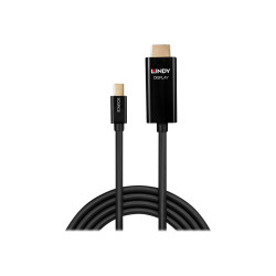 Lindy - Cavo adattatore - Mini DisplayPort maschio a HDMI maschio - 1 m - schermato - nero - di forma rotonda, bloccato, suppor