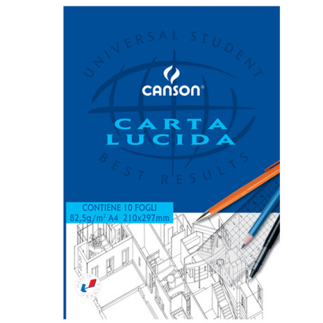 Blocco carta lucida - A4 - 10 fogli - 80gr - uso manuale - Canson