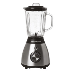 Frullatore Frullo Glass - con bicchiere in vetro - 600 W - nero/argento - Melchioni family