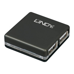 Lindy 4 Port USB 2.0 Mini Hub - Hub - 4 x USB 2.0 - desktop
