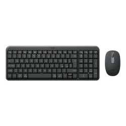 Logitech MK250 Compact Bluetooth Wireless Combo, Wireless, RF senza fili + Bluetooth, Grafite, Mouse incluso