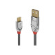 Lindy CROMO - Cavo USB - USB (M) a Micro-USB Tipo B (M) - USB 2.0 - 5 m - di forma rotonda - grigio