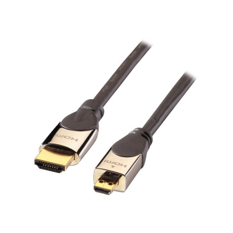 Lindy CROMO High-Speed-HDMI-Kabel mit Ethernet - Cavo HDMI con Ethernet - micro HDMI maschio a HDMI maschio - 1 m - schermato