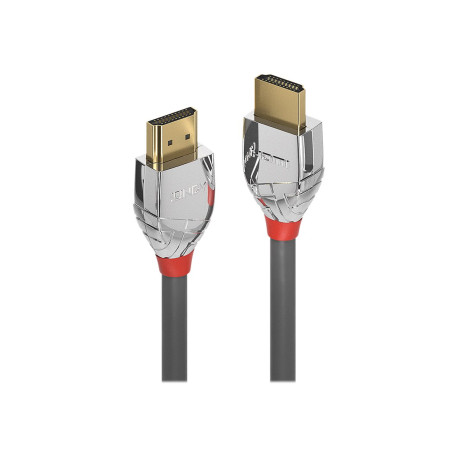 Lindy Cromo Line - Cavo HDMI con Ethernet - HDMI maschio a HDMI maschio - 50 cm - tripla schermatura - grigio - supporto 4K