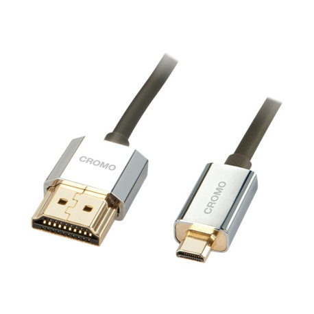 Lindy CROMO Slim High Speed HDMI to micro HDMI Cable with Ethernet - Cavo HDMI con Ethernet - 19 pin micro HDMI Type D maschio 