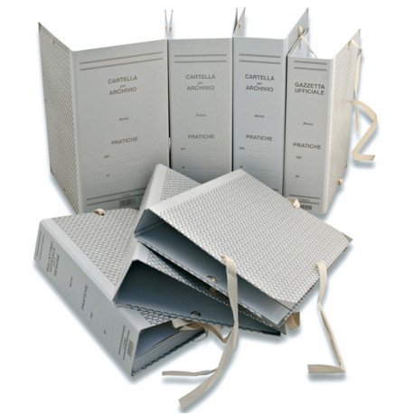 Faldone - legacci rivettati - 35 x 25 cm - dorso 5 cm - grigio - Euro-cart