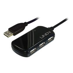 Lindy USB 2.0 Active Extension Pro 4 Port Hub - Hub - 4 x USB 2.0 - desktop