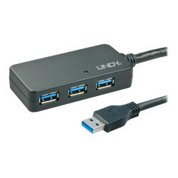 Lindy USB 3.0 Active Extension Pro 4 Port Hub - Hub - 4 x SuperSpeed USB 3.0 - desktop