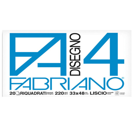 Album F4 - 33 x 48 cm - 220 gr - 20 fogli - liscio squadrato - Fabriano