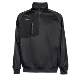 Felpa mezza zip Leeds - taglia XXL - nero - U-Power