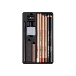 LYRA Rembrandt carbon extra dark - Colored pencil, charcoal crayon and pastel set - 11 pezzi