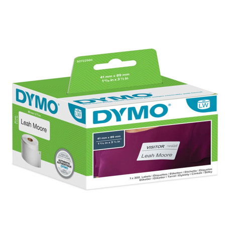 Rotolo 300 etichette LW 113560 - 41 x 89 mm - carta - badge - removibile - bianco - Dymo