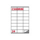 Markin - Carta - autoadesivo rimovibile - bianco - 70 x 36 mm - 70 g/m² - 2400 etichette (100 foglio(i) x 24) etichette