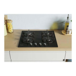 Candy Timeless CVG6B - Piano cottura a gas - 4 piastre - Nicchia - larghezza: 56 cm - prof. 48 cm - nero