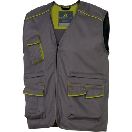 Gilet da lavoro Panostyle® M6GIL - sargia/poliestere/cotone - taglia XL - grigio/verde - Deltaplus