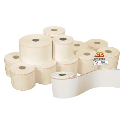 Rotolo per bilancia - 62,5 mm x 38 m - 112 gr - diametro esterno 82 mm - anima 25 mm - carta termica adesiva BPA free - Sabacar
