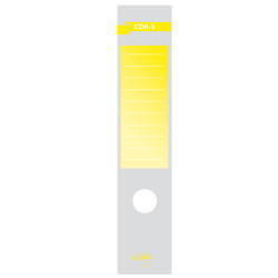 Copridorso CDR S - carta autoadesiva - 7 x 34,5 cm - giallo - Sei Rota - conf. 10 pezzi
