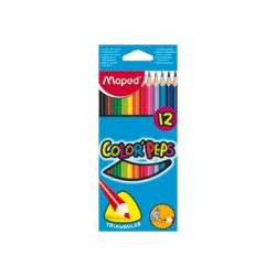 Maped Color'Peps - Pastello colorato - colori assortiti - 2.9 mm (pacchetto di 12)