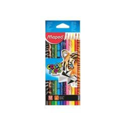 Maped Color'Peps Animals - Pastello colorato - colori assortiti (pacchetto di 12)